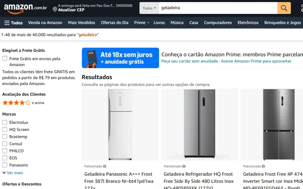 melhor site para comprar geladeira